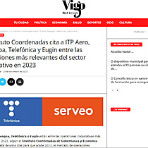 El Instituto Coordenadas cita a ITP Aero, Abengoa, Telefnica y Eugin entre las operaciones ms relevantes del sector corporativo en 2023